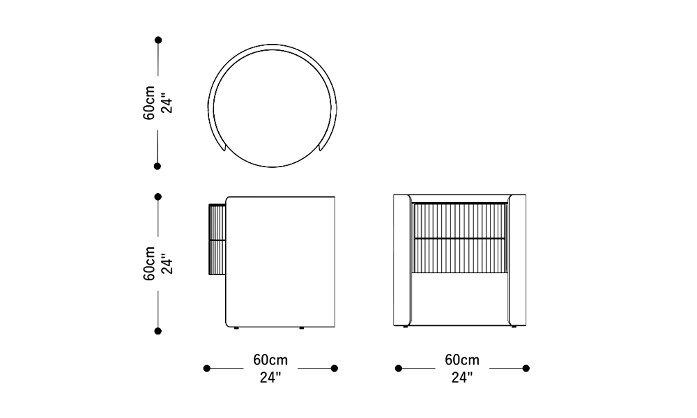 Image of the main dimensions of the product